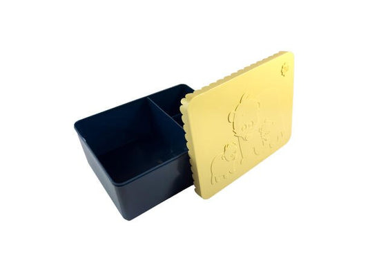 Blafre lunchbox beer lichtgeel donkerblauw (3 vakken) – Little Wannahaves