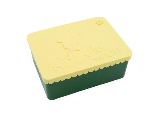 Blafre lunchbox beer lichtgeel donkergroen (3 vakken)