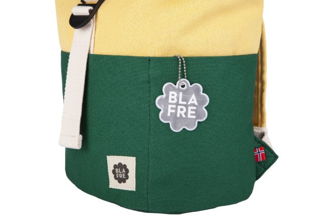 Blafre Roll-top rugzak 1-4 jaar donkergroen + geel