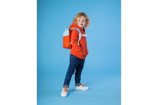 Blafre Roll - top rugzak 1 - 4 jaar oranje + lichtblauw – Little Wannahaves