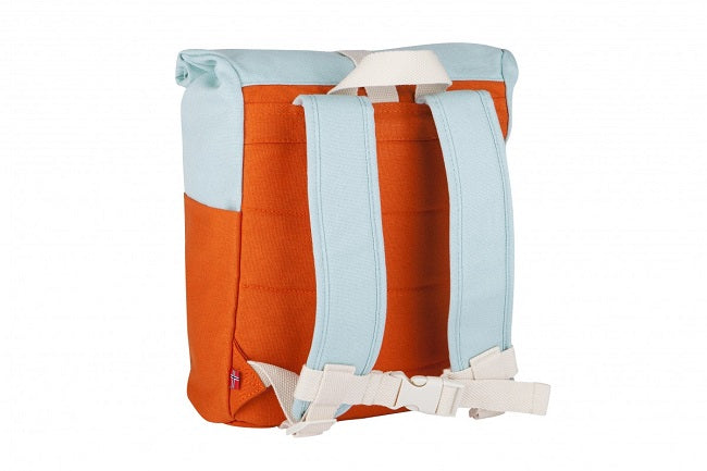 Blafre Roll-top rugzak 3-7 jaar oranje + lichtblauw