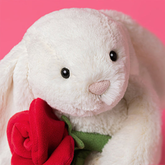 Jellycat Knuffel Cream Bunny with Rose
