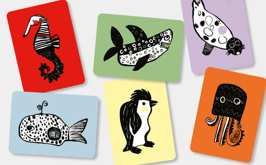 Mini Coco zwart - wit kijkkaarten Oceaan | baby flash cards – Little Wannahaves