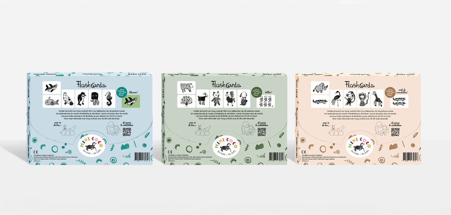Mini Coco zwart-wit kijkkaarten Oceaan | baby flash cards