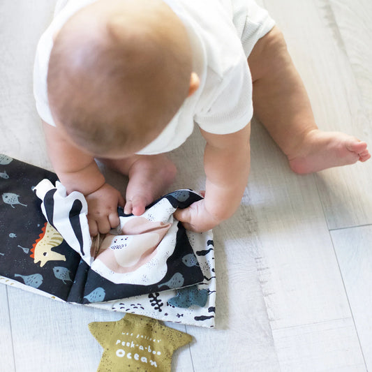 Wee Gallery Peek - a - Boo Ocean – zwart - wit knisperboekje – Little Wannahaves