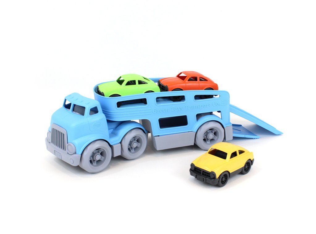 Green Toys Vrachtwagen met Oplegger en 3 Miniauto’s – Little Wannahaves