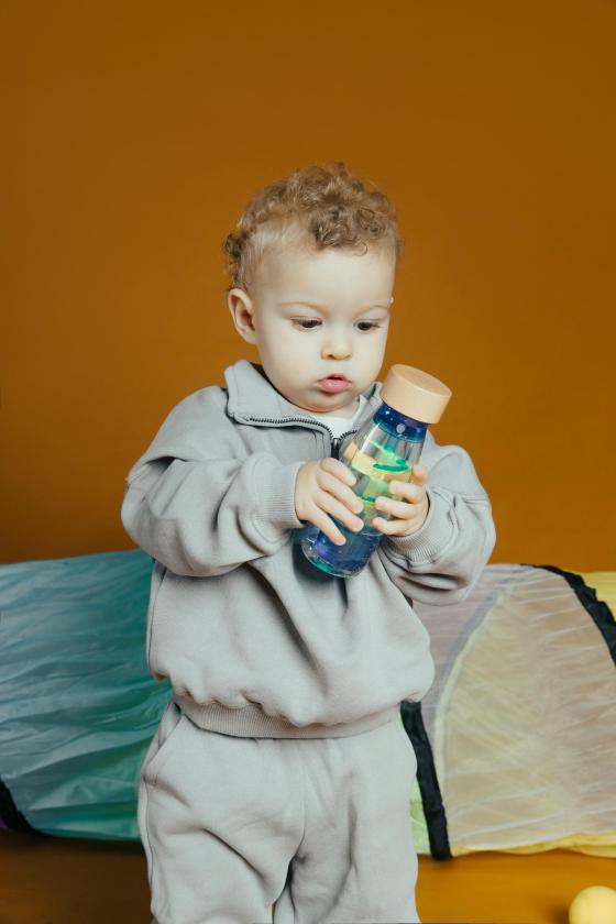 Petit Boum Sensorische Fles Spiraal Blauw