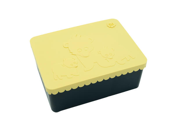 Blafre lunchbox beer lichtgeel donkerblauw (3 vakken)