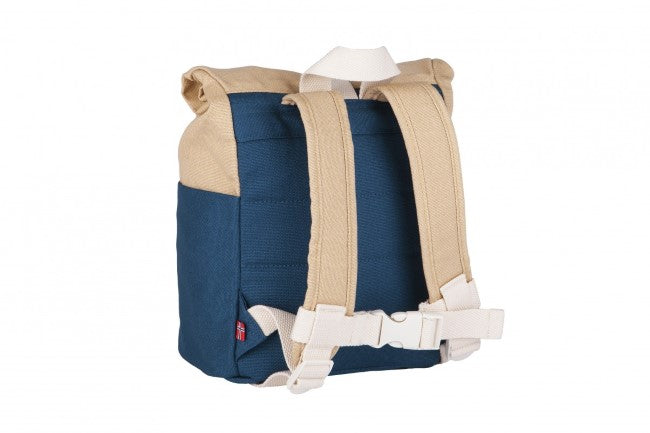 Blafre Roll-top rugzak 1-4 jaar blauw + beige
