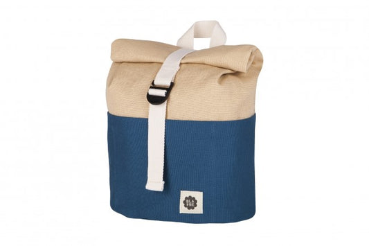 Blafre Roll-top rugzak 1-4 jaar blauw + beige