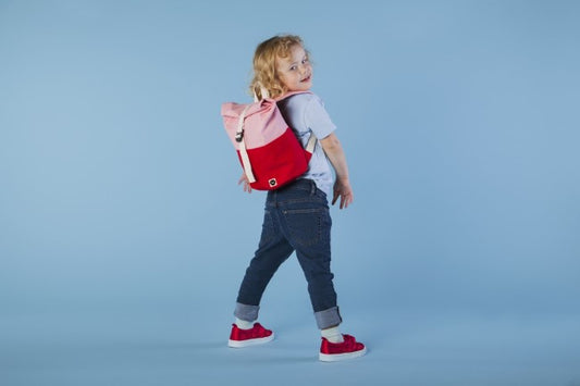 Blafre Roll - top rugzak 1 - 4 jaar rood + roze – Little Wannahaves