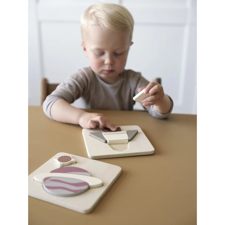 Fabelab Houten Puzzel Ruimteschip en Planeet (2 stuks)