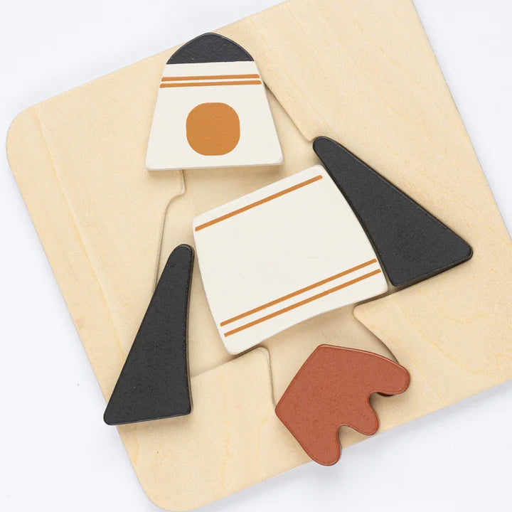 Fabelab Houten Puzzel Ruimteschip en Planeet (2 stuks)