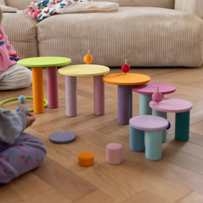 Grimm's Regenboog Houten Tol (6 stuks)