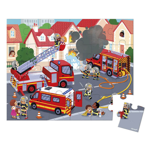 Janod Puzzel - De Brandweer (24 stukjes) – Little Wannahaves