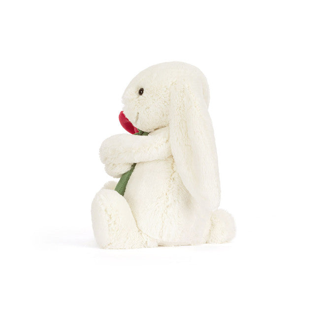 Jellycat Knuffel Cream Bunny with Rose