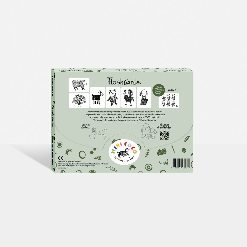 Mini Coco zwart-wit kijkkaarten Boerderij | baby flash cards