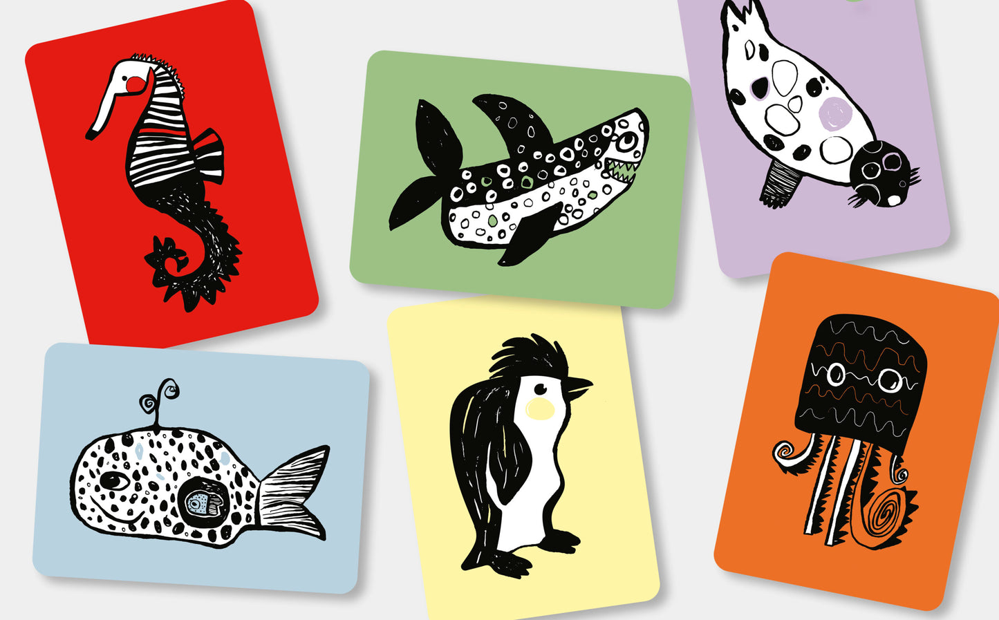 Mini Coco zwart-wit kijkkaarten Oceaan | baby flash cards