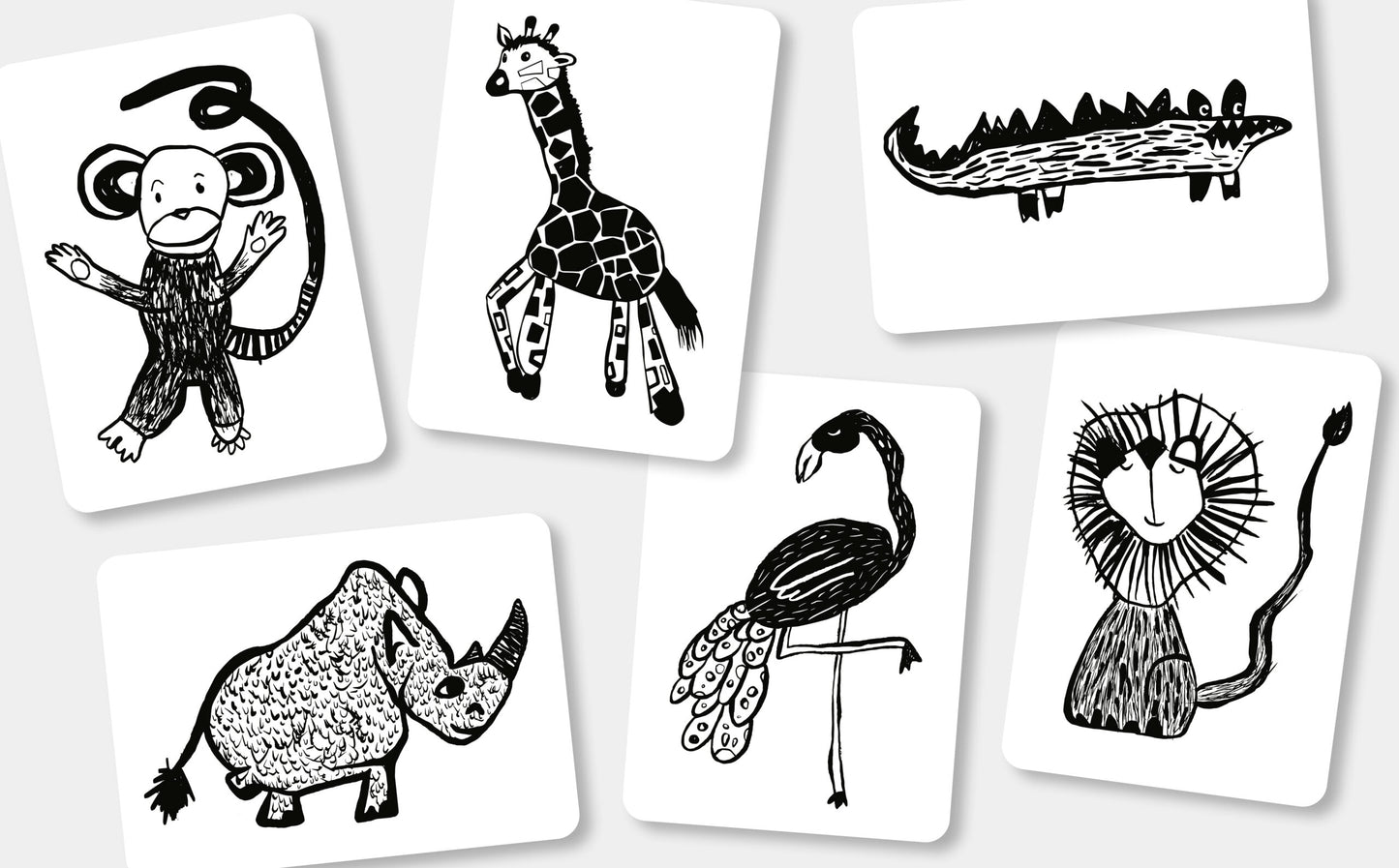 Mini Coco zwart - wit kijkkaarten Safari | baby flash cards – Little Wannahaves