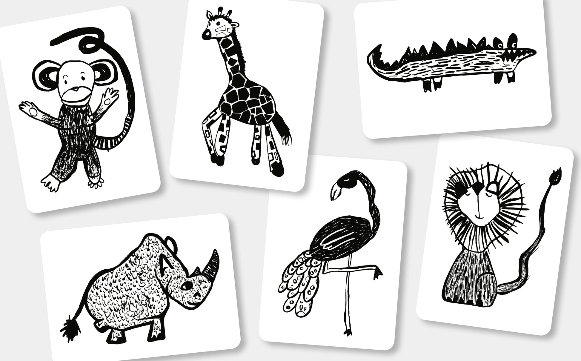 Mini Coco zwart - wit kijkkaarten Safari | baby flash cards – Little Wannahaves