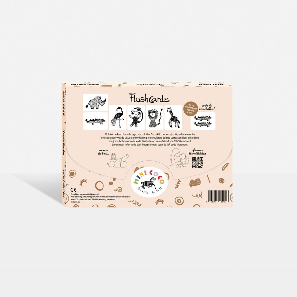 Mini Coco zwart - wit kijkkaarten Safari | baby flash cards – Little Wannahaves